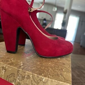 American Rag Bold Red Suede Heels